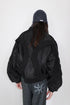 CIRCLE RIBBED NYLON MA-1 -BLACK-